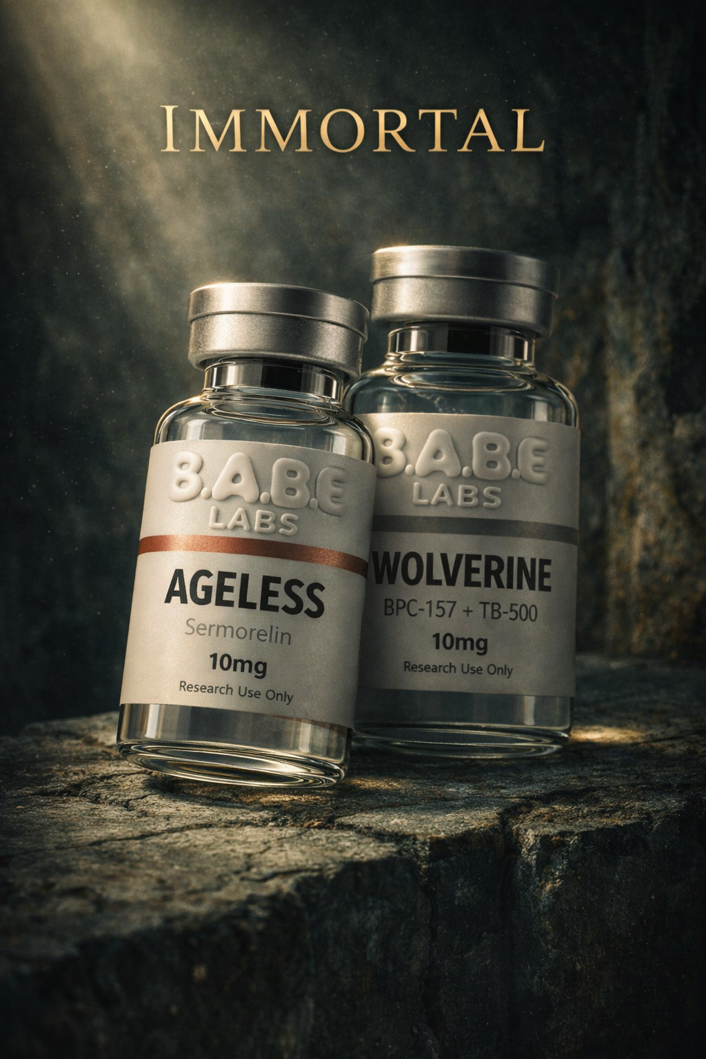 IMMORTAL: WOLVERINE (BPC-157, TB-500) + AGELESS (Sermorelin)