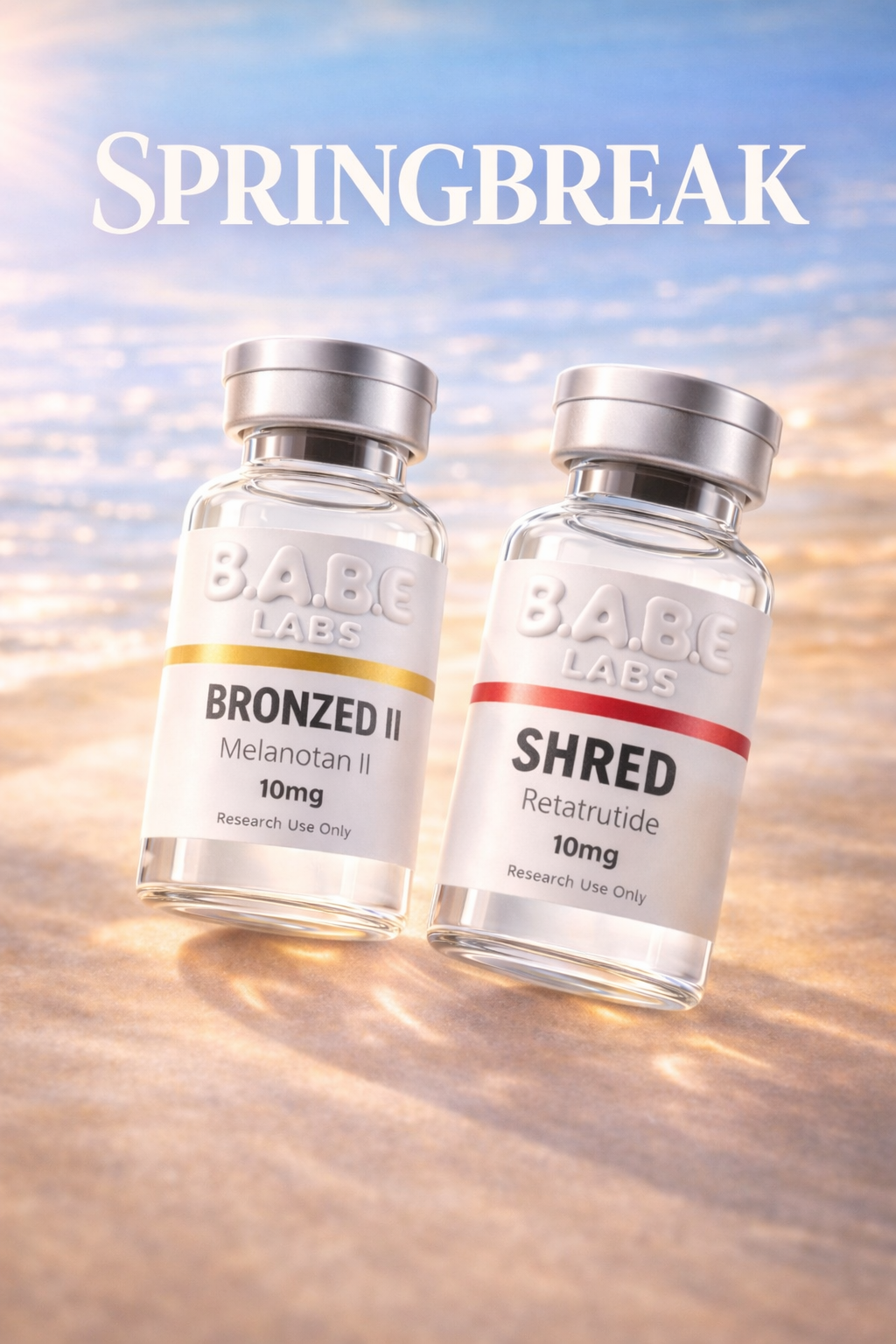 SPRINGBREAK: SHRED 10mg (Retatrutide) + BRONZED (Melanotan II)